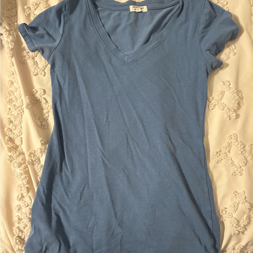 Heart Hips Sky Blue V-Neck Tee